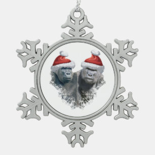 Adorno De Peltre Tipo Copo De Nieve Feliz Navidad Gorila