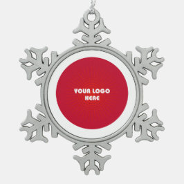 Adorno De Peltre Tipo Copo De Nieve Feliz Navidad. Logotipo de la compañía personaliza