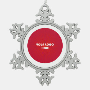 Adorno De Peltre Tipo Copo De Nieve Feliz Navidad. Logotipo de la compañía personaliza