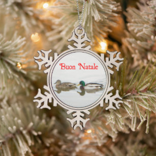Adorno De Peltre Tipo Copo De Nieve Feliz Navidad - Mallards