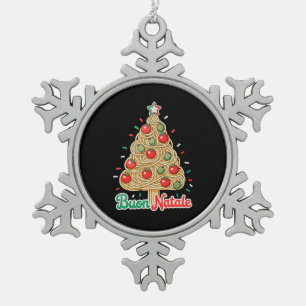 Adorno De Peltre Tipo Copo De Nieve Feliz Navidad Pasta Italiana Navidad Árbol de Navi