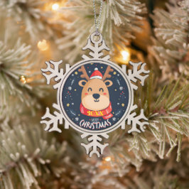 Adorno De Peltre Tipo Copo De Nieve Feliz Navidad y primera