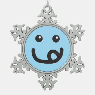 Adorno De Peltre Tipo Copo De Nieve Feliz Yummy Face-baby blue