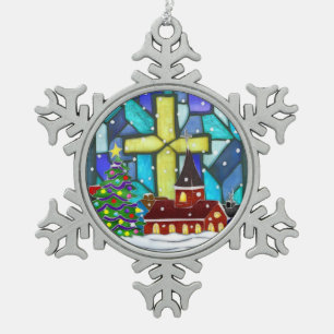 Adorno De Peltre Tipo Copo De Nieve Festividad católica de Snowglobe