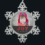Adorno De Peltre Tipo Copo De Nieve Festividad de festividad de Chalkboard | Alegría r<br><div class="desc">Chalkboard Joy Holiday Greet | Purpurina Rojo. Elke Clarke© Otros colores disponibles en nuestra tienda en www.zazzle.com/monogramgallery.</div>