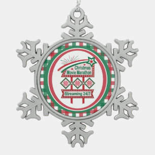 Adorno De Peltre Tipo Copo De Nieve Festividad de Maratón Retro Marquee de la película