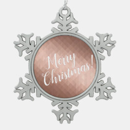 Adorno De Peltre Tipo Copo De Nieve Festividades navideñas rosa moda dorada estacional