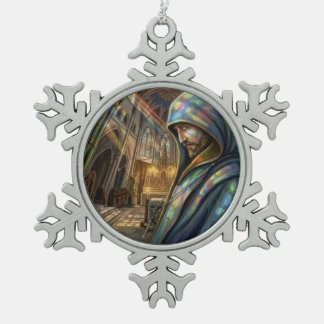 Adorno De Peltre Tipo Copo De Nieve Fiel reflejo de oración sacerdotal bajo la luz