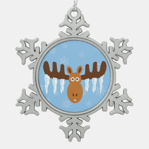 Adorno De Peltre Tipo Copo De Nieve Fiestas humorísticas de Moose Head_Icicle Antlers_