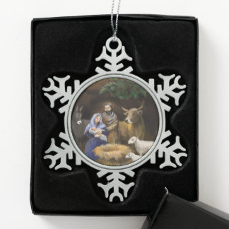 Adorno De Peltre Tipo Copo De Nieve First Christmas nativity