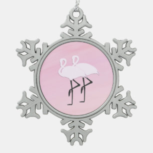Adorno De Peltre Tipo Copo De Nieve Flamencos rosados