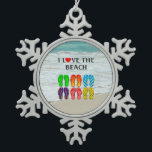 Adorno De Peltre Tipo Copo De Nieve Flip-Flops Beach Love, diseño colorido,<br><div class="desc">Flip-Flops Beach Love,  diseño caprichoso</div>