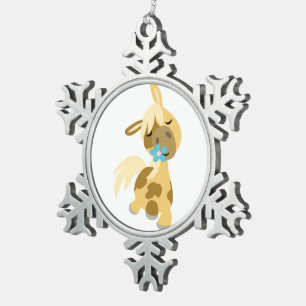 Adorno De Peltre Tipo Copo De Nieve Flor azul y ornamento de timbre Personalizado dulc