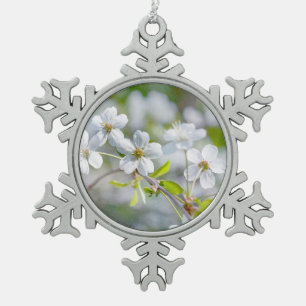 Adorno De Peltre Tipo Copo De Nieve Flor de cerezo blanco