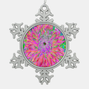 Adorno De Peltre Tipo Copo De Nieve Flor de Dalia Decorativa Abstracta Arcoíris Colori