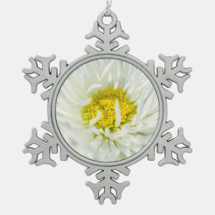 Adorno De Peltre Tipo Copo De Nieve Flor de margarita blanca en inglés