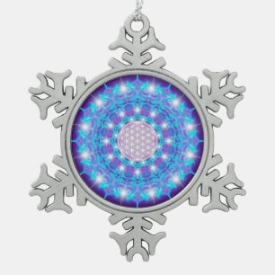 Adorno De Peltre Tipo Copo De Nieve FLORES DE LA VIDA/Blume des Lebens Stars Mandala