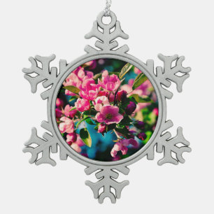 Adorno De Peltre Tipo Copo De Nieve Flores de manzana de cangrejo rosa