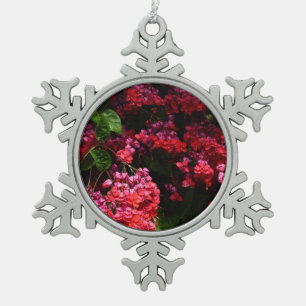 Adorno De Peltre Tipo Copo De Nieve Flores de Pagoda Coloridas Rojo y Rosa