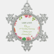 Flores religiosas para el 10º aniversario de bodas