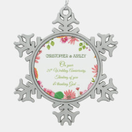 Adorno De Peltre Tipo Copo De Nieve Flores religiosas para el 20º aniversario de bodas