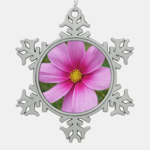 Adorno De Peltre Tipo Copo De Nieve Flores silvestres de cosmos rosa