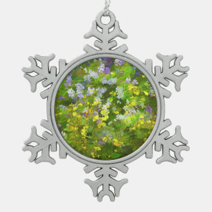 Adorno De Peltre Tipo Copo De Nieve Flores silvestres Impasto Pintura - Arte de flores