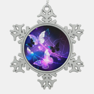 Adorno De Peltre Tipo Copo De Nieve Fondo con mariposas nocturnas