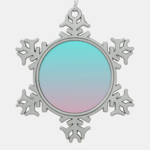 Adorno De Peltre Tipo Copo De Nieve Fondo degradado simple de azul verdoso a rosa