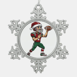 Adorno De Peltre Tipo Copo De Nieve Football Cascanueces Navidad 2026 Deportes Navideñ