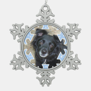 Adorno De Peltre Tipo Copo De Nieve Foto azul modificada para requisitos particulares