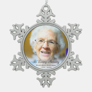 Adorno De Peltre Tipo Copo De Nieve Foto conmemorativa en memoria amorosa Abuela