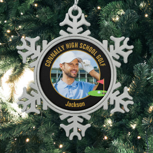 Adorno De Peltre Tipo Copo De Nieve Foto de golfista de Black Gold Golfer para equipo 