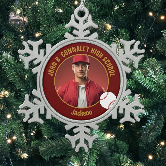 Adorno De Peltre Tipo Copo De Nieve Foto de jugador de béisbol en oro granate Escuela  (Subido por el creador)