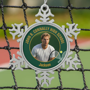 Adorno De Peltre Tipo Copo De Nieve Foto de jugador de tenis de oro verde Escuela secu
