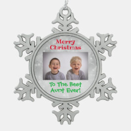 Adorno De Peltre Tipo Copo De Nieve Foto de la mejor tía de los navidades