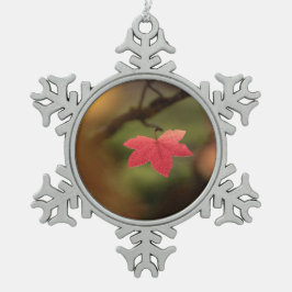 Adorno De Peltre Tipo Copo De Nieve Foto de la naturaleza de la hoja de otoño roja