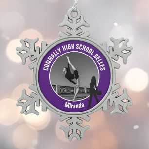 Adorno De Peltre Tipo Copo De Nieve Foto del equipo de baile de instituto Purple Drill