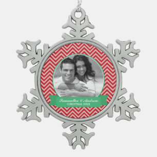 Adorno De Peltre Tipo Copo De Nieve Foto del Personalizado del patrón de Chevrons Rojo