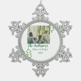 Adorno De Peltre Tipo Copo De Nieve Foto moderna del árbol de Navidad verde de nombre 