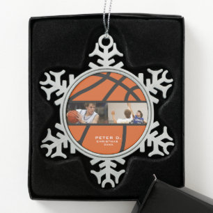 Adorno De Peltre Tipo Copo De Nieve Foto personalizada de baloncesto de personalizable