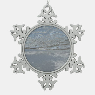 Adorno De Peltre Tipo Copo De Nieve Fotografía abstracta de agua lamiendo la playa
