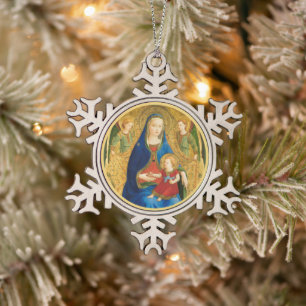 Adorno De Peltre Tipo Copo De Nieve Fra Angelico Madonna y el niño