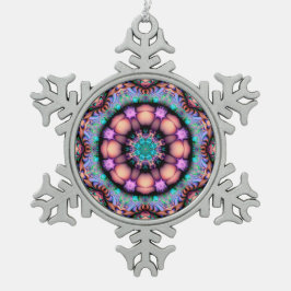 Adorno De Peltre Tipo Copo De Nieve Fractal Mandala Floral Psicodelia