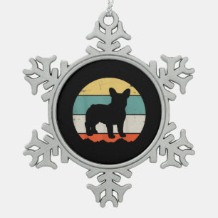 Adorno De Peltre Tipo Copo De Nieve Frenchie Gift   Regalo de Bulldog francés vintage