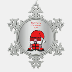 Adorno De Peltre Tipo Copo De Nieve Funny Cute Santa Claus Personalizado Primer Person