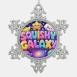 Adorno De Peltre Tipo Copo De Nieve Galaxia Squishy Monada Tierra Luna Estrellas