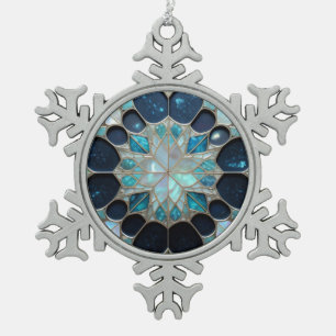Adorno De Peltre Tipo Copo De Nieve Galaxy perlas copos de nieve inspirados en el azul