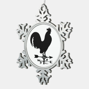 Adorno De Peltre Tipo Copo De Nieve Gallo del Weathervane