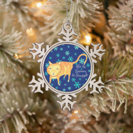 Adorno De Peltre Tipo Copo De Nieve Gatito de Navidad Warm Fuzzies & Winter Flurries
